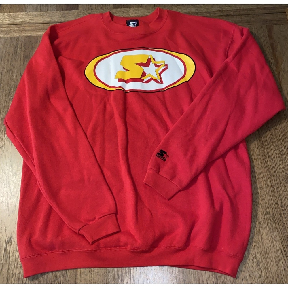 Vintage 90s Starter Sweatshirt XL Red Mens USA Made Crewneck